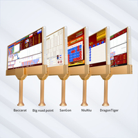Écran de casino professionnel personnalisé de 32 pouces, plaqué or, double face, pour jeux de baccarat, moniteur de table LCD pour jeux de casino