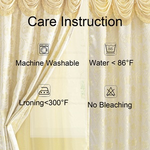 Multi-color Luxury Design Jacquard <strong>Window</strong> Curtain <strong>Panel</strong> with Attached Waterfall Valance Taffeta Backing Included for Home - Product Image 6