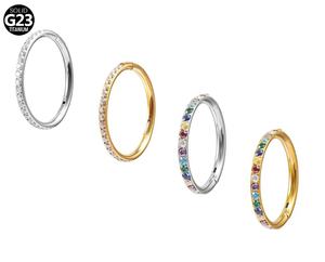 रोमांटिक जिरकॉन सेगमेंट में नाक की अंगूठी सेप्टम रिंग टाइटेनियम हूप ईयररिंग्स लड़कियों के लिए डेथ लेलिक्स बॉडी भेदी गहने - Product Image 5