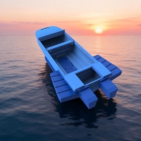 Bateau pliant en LDPE 3210x1817x621mm, bateau de pêche modulaire robuste, transportable sur toit de voiture, design sûr, écologique et recyclable