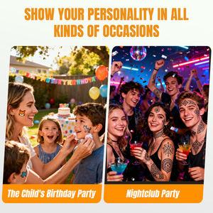 ชุดกระดาษสักลายเลเซอร์ 36 แผ่น แบบถ่ายโอนด้วยน้ำ สำหรับงานปาร์ตี้ ถ่ายภาพ คอสเพลย์ และงานอีเว้นท์ต่างๆ - Product Image 4