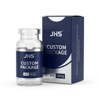Étiquettes personnalisées de luxe pour flacons de 3 ml 10 mg en carton imprimé, petits flacons pliables vides, emballage de flacons de peptides, boîtes de peptides