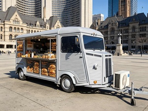 Chariot à crêpes et gaufres efficace avec double plaque chauffante, cuisine mobile sucrée et salée pour les hubs de trajets matinaux - Product Image 1