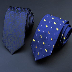Business Men Luxury Navy 6CM Silky Hand Neck Tie Fashion Strip Dot Classic Woven Jacquard <strong>Neckties</strong> With <strong>Logo</strong> for Men - Product Image 2