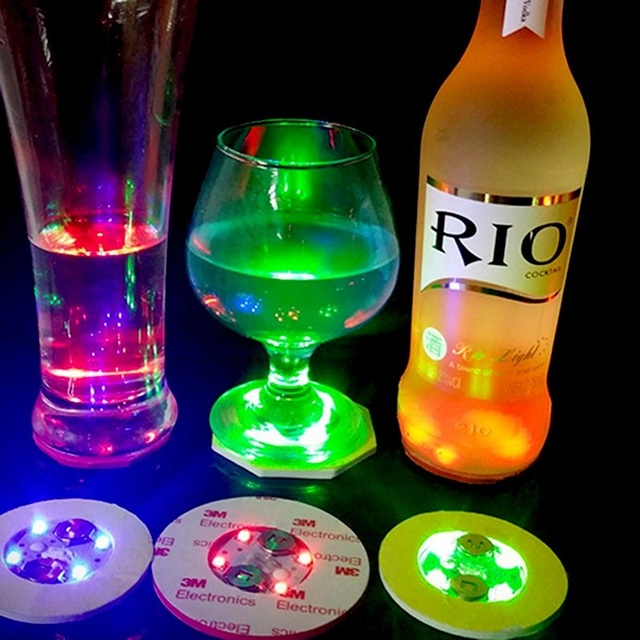 2023 New Trending New Arrival 6*0.3cm Mini Led Glow Sticker for Bottle Cup Stickers