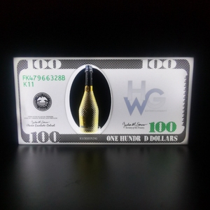 RICHSHINING Porte-champagne acrylique Led USD dollar <span class=keywords><strong>EUR</strong></span> design glorifier Présentateur de bouteilles led pour boîte de nuit de mariage - Product Image 1