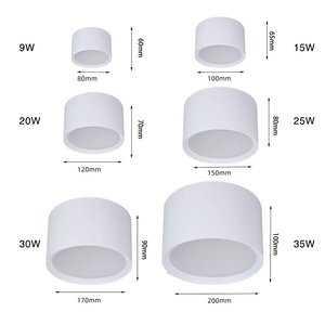 Ecolux CE ETL SAA - Lámpara de Techo <span class=keywords><strong>LED</strong></span> de Aluminio Blanca y Negra para Oficina, Tienda, Hogar, Hotel, 9 W, 15 W, 20 W, Montaje en Superficie - Product Image 3