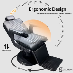 Chaise de salon réglable en hauteur avec mousse double couche et soutien ergonomique complet du dos |   360 °   Solution de rotation pour les projets de salons de coiffure et de beauté - Product Image 4