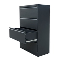 Armoire métallique verticale mince à 4 tiroirs robuste avec portes à fermeture automatique, construction en acier écologique, rangement sécurisé, assemblée