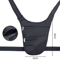 Sac bandoulière antivol Bunnyfly pour voyage, ceinture porte-monnaie discrète, mini sacoche de poitrine pour passeport, à porter sous les vêtements