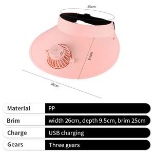 Gorra Visera Refrescante al por Mayor con Logotipo Personalizado, Visera de Verano Portátil Blanca con Ventilador para Mujer - Product Image 4