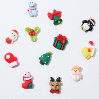 Décoration d'ongles 3D en résine et plastique, motifs Kawaii (Élan, Bonhomme de neige, Maison), mignons charms de Noël pour manucure DIY
