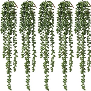 Plante artificielle murale suspendue Wen Hope Lover's Tears Vine, succulente verte, 36 pouces de long, pour intérieur et extérieur - Product Image 1