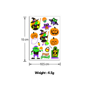 Vente en gros d'autocollants de tatouage Blacklight Neon UV Glow Tatouages temporaires d'Halloween <span class=keywords><strong>chauve</strong></span>-<span class=keywords><strong>souris</strong></span> araignée de dessin animé pour enfants - Product Image 2
