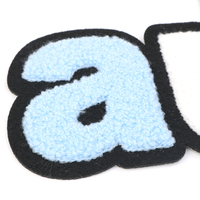 Patchs décoratifs en chenille pour broderie, personnalisables en taille, vente en gros, lettres décoratives mignonnes