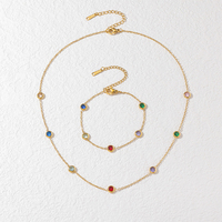 Fatingna Femme Mode Plaqué Or Collier Harnais Bracelet Ensemble de Bijoux pour Occasions Cadeaux