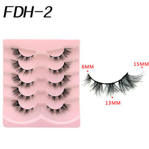 5 paires/plateau <span class=keywords><strong>Manga</strong></span> naturel long flexible et réutilisable pleine bande cils Extentions matériel avec personnalisé - Product Image 2