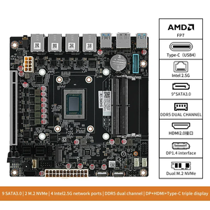 Placa base NAS de 9 bahías <span class=keywords><strong>AMD</strong></span> Ry-zen 7 8845HS USB4 4xi226-V 2,5G LAN 9xSATA3.0 2xM.2 NVMe PCIEX16 2xDDR5 Mini ITX Firewall Mainboard - Product Image 3