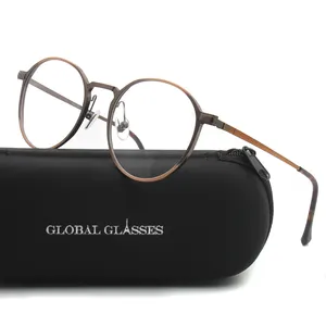 Montura de gafas, gafas redondas, lentes de titanio, aleación de aluminio, Metal, gafas ligeras, Unisex, moda para adolescentes FVG7228