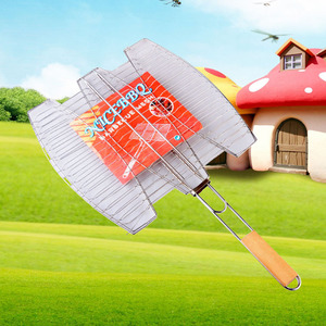 Three Fish Grilling Net 38x37x65cm Foldable BBQ Grill Outdoor Utensils - Product Image 3