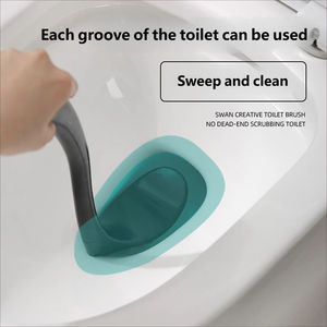 Juego de Escobilla de Inodoro con Mango Largo en Forma de Cisne de PP al por Mayor, Ecológico, Impermeable, con Cerdas Suaves, Limpia el Inodoro sin Puntos Ciegos - Product Image 3