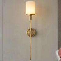 Applique murale moderne en laiton et marbre, LED dimmable, avec télécommande, abat-jour rond blanc pour chambre et salon