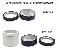 Schwarz Gold Weiß Rot Aluminium Kosmetikdose 5g 10g 15g 30g 60g 100g 120g 150g Aluminium Kerzenglas Dosen mit durchsichtigen