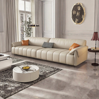 Nouvel Arrivage – Ensemble de Canapés Modulables de Luxe en Cuir Rembourrés de Mousse Haute Densité, Confortables et Doux, Idéal pour Villas et Hôtels