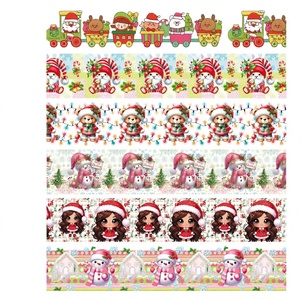 Cintas Impresas con Dibujos Animados Navideños Personalizadas, 100% Poliéster, de una Sola Cara, para Decoración de Regalos, Amplia Variedad de Diseños - Product Image 4