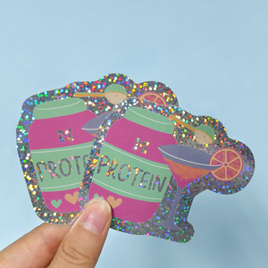 Tùy chỉnh chết cắt Holographic không thấm nước cầu vồng lăng kính Sticker phim hoạt hình decal Sticker phim hoạt hình PVC nhãn gói Hải Quan dán - Product Image 1