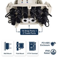 Caja de Distribución de Fibra Óptica FTTH de 8 Puertos, Impermeable IP68, para Exteriores, Caja Terminal Preterminada SC/APC, Caja NAP CTO