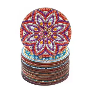 Custom Mandala Design 5D Diamond Painting Coasters Set for Decoration