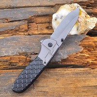 Couteau pliant d'extérieur en acier inoxydable - Couteau miniature compact multifonctionnel portable pour les barbecues en plein air
