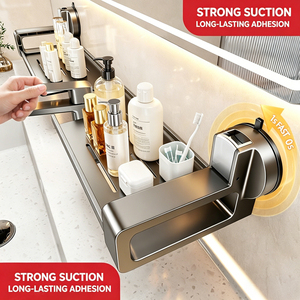 Moderno Portaoggetti a Ventosa per Rubinetto, Organizzatore da Parete Senza Foratura per Hotel, Cucina e <span class=keywords><strong>Bagno</strong></span> - Product Image 4