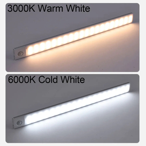 LED Night Light 20/30/40/60CM Motion Sensor <b>Wireless</b> USB Cabinet Night Light Wardrobe Lamp <b>for</b> Kitchen Cabinet Bedroom Wardrobe - Product Image 3