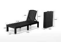 Chaises longues d'extérieur robustes, dossier réglable, montage facile et imperméable, légères pour le patio, la piscine, la plage et la cour.