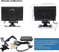 Moniteur AHD 7 pouces CCT 4CH MDVR pour camion, bus, suivi en temps réel, machine à double carte, étanche, garantie 1 an