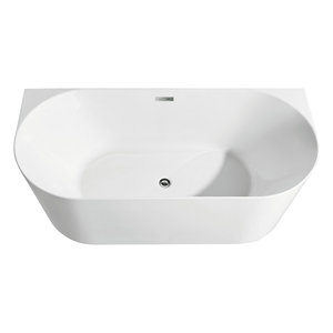 Baignoire autoportante d'angle en acrylique blanche pour intérieur, avec fonction bain à remous, idéale pour villa - Product Image 2