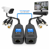 Balun vidéo et audio passif PVA pour CCTV, transmetteur-récepteur BNC RCA DC vers RJ45 pour caméra DVR sur paire torsadée Cat5e Cat6