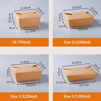 Boîte alimentaire jetable en kraft, sans PFAS, résistante à la graisse, anti-fuite, pour BBQ, burgers, frites, restauration rapide, vente en gros, OEM, en vrac