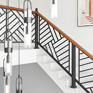 Rampe d'escalier en <span class=keywords><strong>fer</strong></span> <span class=keywords><strong>forgé</strong></span> de style européen personnalisée, garde-corps pour <span class=keywords><strong>baie</strong></span> vitrée, clôtures de grenier et de balcon extérieur pour hôtels - Product Image 3