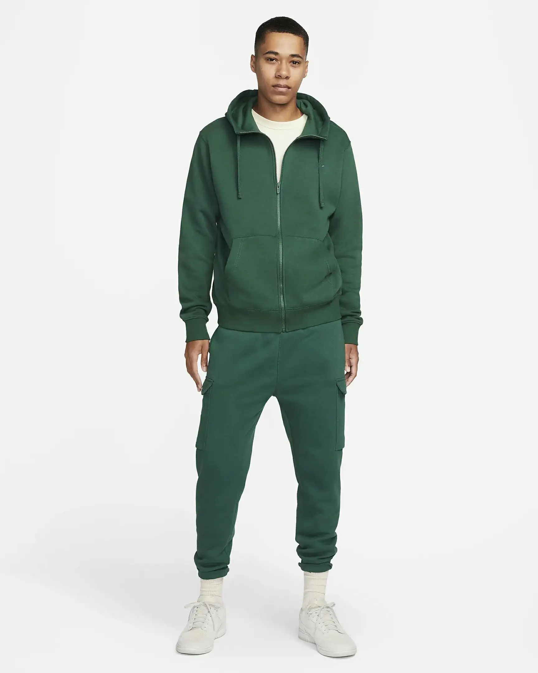 Best Quality Blank New Sweatshirt Wholesale Streetwear Clothing Mens Full Zip Green Hoodie