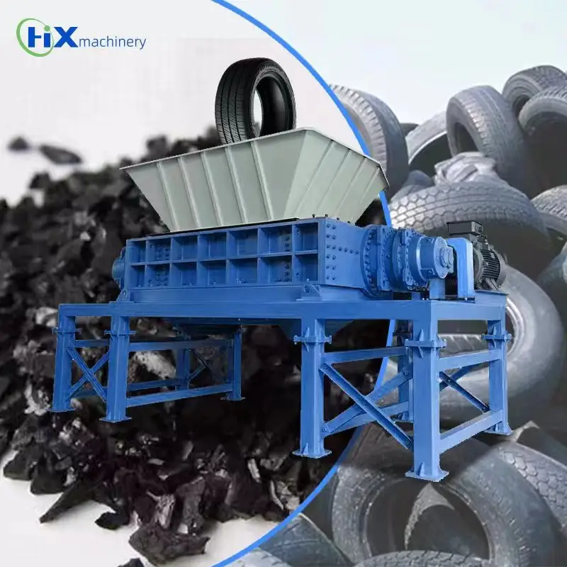 Lốp cao su nghiền nhựa lốp tái chế thiết bị đôi trục Shredder