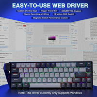 Clavier de jeu AULA WIN68HE Pro Max à interrupteurs magnétiques, taux de polling 8K, précision 0,01 mm, Snap Tap, SOCD Rapid Trigger, rétroéclairage RGB, 68%
