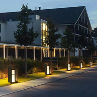 Lampes de jardin d'extérieur imperméables en aluminium décoratives populaires Landu, lampes à LED pour pelouse, lampes à poteaux