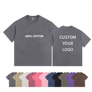 เสื้อยืดวินเทจปี 2025 ผ้าทอ 100% คอตตอน เป็นมิตรกับสิ่งแวดล้อม ทรงหลวม แฟชั่นแขนสั้น สไตล์เรโทร สตรีทแวร์ ลุคดิสเทรส ลำลอง - Product Image 2