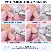 OEM ODM Embouts de ponçage pour ongles en forme de diamant pour le nettoyage professionnel des cuticules et des flancs des ongles, outils de manucure pour lime à ongles électrique