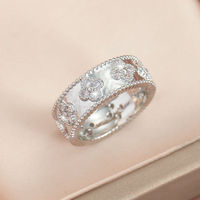 Bague Cocktail Trèfle à Quatre Feuilles en Laiton Resoul, Pavée de Zircons Cubiques, Bijoux de Mode pour Femme, Mariage