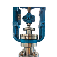 Vanne de régulation de débit pneumatique avec positionneur intelligent 4-20 mA pour service de gaz liquide d'azote cryogénique, acier inoxydable DN25 PN16