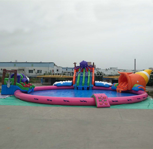 Parque Acuático <span class=keywords><strong>Inflable</strong></span> Gigante con Tobogán de <span class=keywords><strong>Unicornio</strong></span> Rosa <span class=keywords><strong>para</strong></span> Niños, Piscina <span class=keywords><strong>Inflable</strong></span> <span class=keywords><strong>para</strong></span> Jardín con Triple Tobogán, Juguete Acuático de Verano - Product Image 6